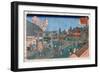 Japan: Hachiman Shrine, 1853-Kuniteru Utagawa-Framed Giclee Print