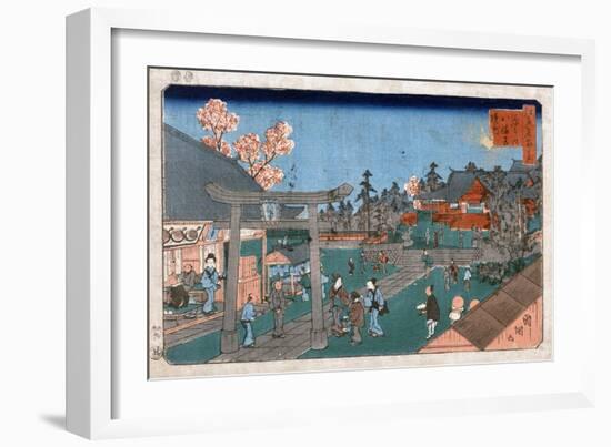 Japan: Hachiman Shrine, 1853-Kuniteru Utagawa-Framed Giclee Print