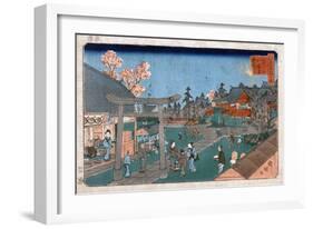 Japan: Hachiman Shrine, 1853-Kuniteru Utagawa-Framed Giclee Print