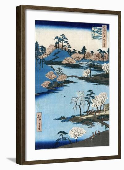 Japan: Hachiman Shrine, 1857-Ando Hiroshige-Framed Giclee Print