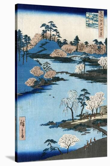 Japan: Hachiman Shrine, 1857-Ando Hiroshige-Stretched Canvas