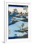 Japan: Hachiman Shrine, 1857-Ando Hiroshige-Framed Giclee Print