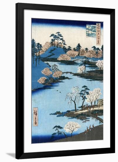 Japan: Hachiman Shrine, 1857-Ando Hiroshige-Framed Giclee Print