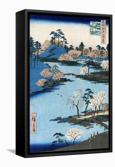 Japan: Hachiman Shrine, 1857-Ando Hiroshige-Framed Stretched Canvas