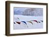 Japan, Hokkaido, Lake Kussharo. Colorful Canoes in the snow-Hollice Looney-Framed Photographic Print