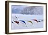 Japan, Hokkaido, Lake Kussharo. Colorful Canoes in the snow-Hollice Looney-Framed Photographic Print