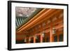 Japan, Honshu island, Kyoto, bronze lanterns and orange pillars of Heian Jingu Shrine-Merrill Images-Framed Photographic Print