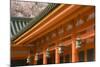 Japan, Honshu island, Kyoto, bronze lanterns and orange pillars of Heian Jingu Shrine-Merrill Images-Mounted Photographic Print