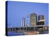 Japan, Honshu, Kanto, Tokyo, Asakusa, Office Buildings and Skytree Tower and Sumidagawa River-Steve Vidler-Stretched Canvas