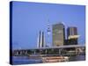 Japan, Honshu, Kanto, Tokyo, Asakusa, Office Buildings and Skytree Tower and Sumidagawa River-Steve Vidler-Stretched Canvas