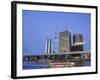 Japan, Honshu, Kanto, Tokyo, Asakusa, Office Buildings and Skytree Tower and Sumidagawa River-Steve Vidler-Framed Photographic Print