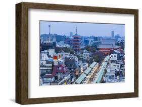 Japan, Honshu, Tokyo, Asakusa,  Nakamise Shopping Street and Sensoji Temple aka Asakusa Kannon Temp-Steve Vidler-Framed Photographic Print