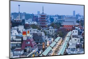 Japan, Honshu, Tokyo, Asakusa,  Nakamise Shopping Street and Sensoji Temple aka Asakusa Kannon Temp-Steve Vidler-Mounted Photographic Print