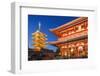 Japan, Honshu, Tokyo, Asakusa,  Sensoji Temple aka Asakusa Kannon Temple, Pagoda and Temple Gate-Steve Vidler-Framed Photographic Print