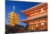 Japan, Honshu, Tokyo, Asakusa,  Sensoji Temple aka Asakusa Kannon Temple, Pagoda and Temple Gate-Steve Vidler-Mounted Photographic Print