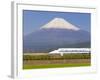 Japan, Houshu, Shinkansen (Bullet Train) Passing Mount Fuji-Gavin Hellier-Framed Photographic Print