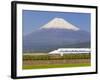 Japan, Houshu, Shinkansen (Bullet Train) Passing Mount Fuji-Gavin Hellier-Framed Photographic Print