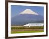 Japan, Houshu, Shinkansen (Bullet Train) Passing Mount Fuji-Gavin Hellier-Framed Photographic Print