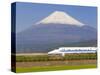 Japan, Houshu, Shinkansen (Bullet Train) Passing Mount Fuji-Gavin Hellier-Stretched Canvas