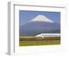 Japan, Houshu, Shinkansen (Bullet Train) Passing Mount Fuji-Gavin Hellier-Framed Photographic Print