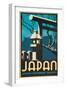 Japan Japanese Government Railways Poster-P. Irwin Brown-Framed Giclee Print