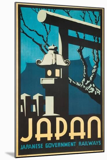 Japan Japanese Government Railways Poster-P. Irwin Brown-Mounted Giclee Print