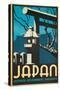 Japan Japanese Government Railways Poster-P. Irwin Brown-Stretched Canvas