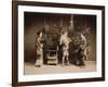 Japan, Japanese Women and Man Flower Arranging-null-Framed Giclee Print