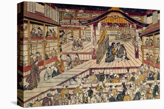 Japan: Kabuki Theater-Okumura Masanobu-Stretched Canvas