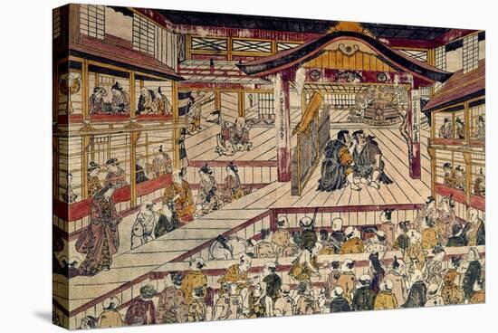 Japan: Kabuki Theater-Okumura Masanobu-Stretched Canvas