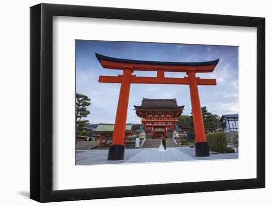 Japan, Kyoto, a Wedding Bride and Groom Pose at Fushimi Inari Shrine-Jane Sweeney-Framed Photographic Print