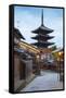 Japan, Kyoto, Higashiyama District, Gion, Yasaka Pagoda in Hokanji Temple-Jane Sweeney-Framed Stretched Canvas
