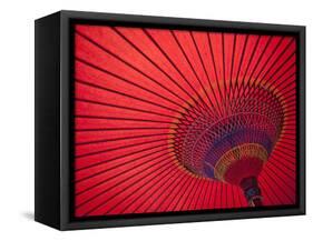 Japan, Kyoto, Higashiyama, Japanese Red Umbrella-Steve Vidler-Framed Stretched Canvas