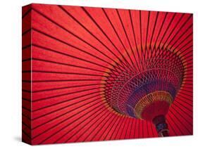 Japan, Kyoto, Higashiyama, Japanese Red Umbrella-Steve Vidler-Stretched Canvas