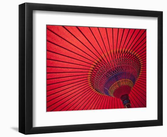 Japan, Kyoto, Higashiyama, Japanese Red Umbrella-Steve Vidler-Framed Photographic Print