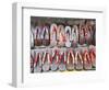 Japan, Kyoto, Higashiyama, Shop Display of Traditional Japanese Sandals or Geta-Steve Vidler-Framed Photographic Print