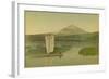 Japan: Mount Fuji-Yama (Fuji Yama) with a Sailing Boat in the Foreground on Lake Hokome, 1875 (Albu-Kusakabe Kimbei-Framed Giclee Print