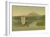 Japan: Mount Fuji-Yama (Fuji Yama) with a Sailing Boat in the Foreground on Lake Hokome, 1875 (Albu-Kusakabe Kimbei-Framed Giclee Print