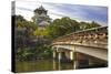 Japan, Nara Prefecture, Osaka. View of the Osaka Castle from bridge.-Dennis Flaherty-Stretched Canvas