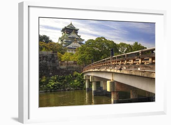 Japan, Nara Prefecture, Osaka. View of the Osaka Castle from bridge.-Dennis Flaherty-Framed Photographic Print