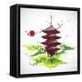 Japan Origami Temple Shaped From Flying Birds-feoris-Framed Stretched Canvas