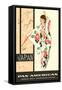 Japan - Pan American - Geisha Dancer in Kimono - Vintage Airline Travel Poster, 1950s-Aaron Amspoker-Framed Stretched Canvas