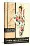 Japan - Pan American - Geisha Dancer in Kimono - Vintage Airline Travel Poster, 1950s-Aaron Amspoker-Stretched Canvas