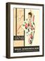 Japan - Pan American - Geisha Dancer in Kimono - Vintage Airline Travel Poster, 1950s-Aaron Amspoker-Framed Art Print