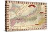 Japan - Panoramic Map-Lantern Press-Stretched Canvas