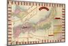 Japan - Panoramic Map-Lantern Press-Mounted Art Print