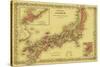 Japan - Panoramic Map-Lantern Press-Stretched Canvas