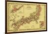 Japan - Panoramic Map-Lantern Press-Framed Art Print