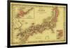 Japan - Panoramic Map-Lantern Press-Framed Art Print