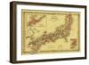 Japan - Panoramic Map-Lantern Press-Framed Art Print